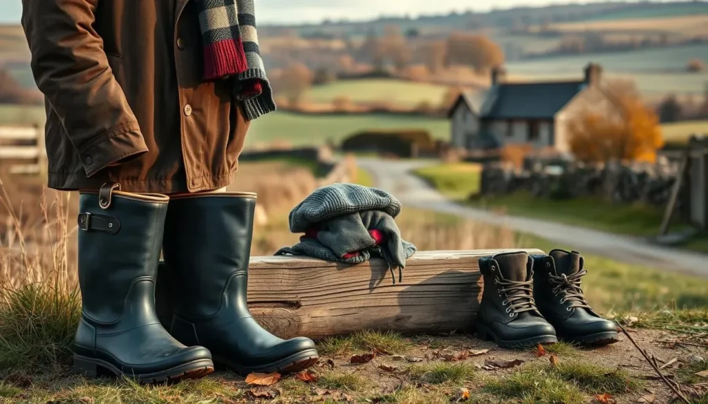 Person wearing field boots navigating through muddy terrain