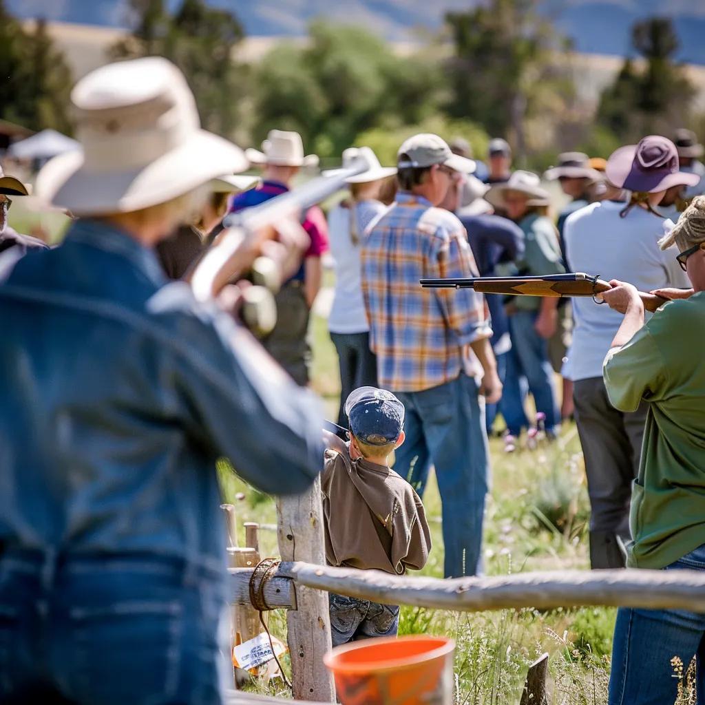 Participants enjoying a community shooting event at Field and Falcon