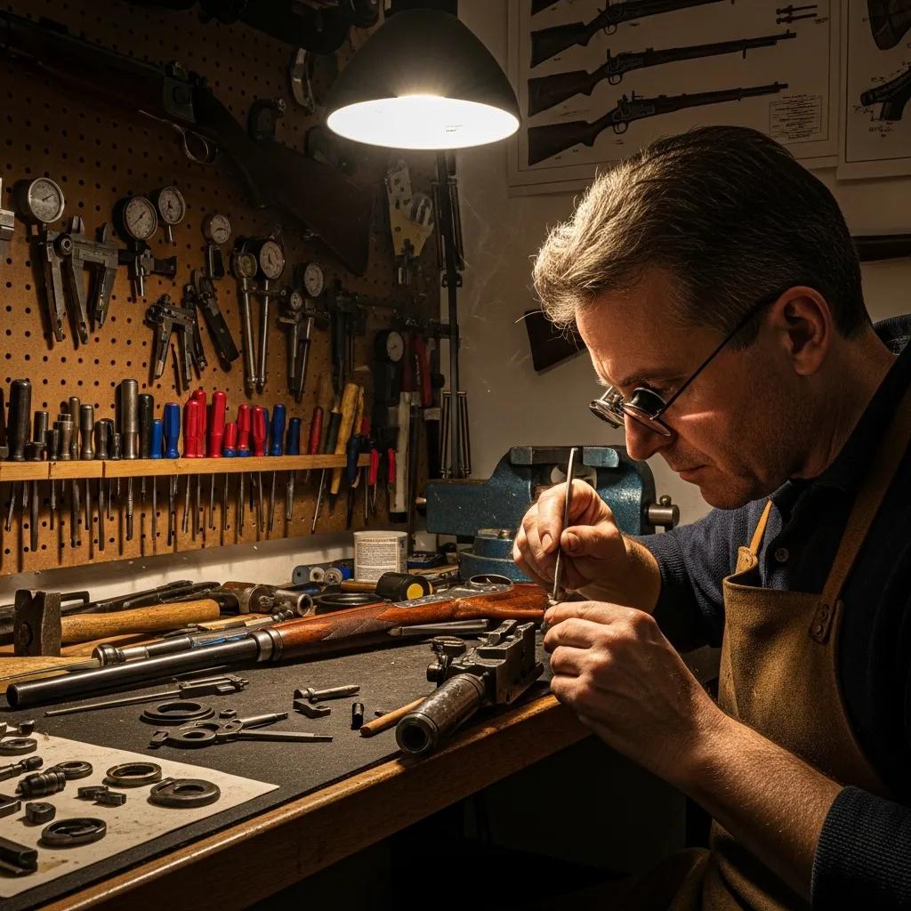 Expert gunsmith at Field & Falcon providing professional firearm services