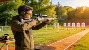 Outdoor air rifle shooting experience at a local range